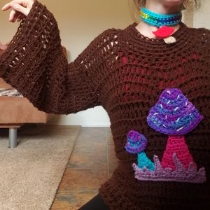Cozy Handmade Crochet Mushroom Sweater